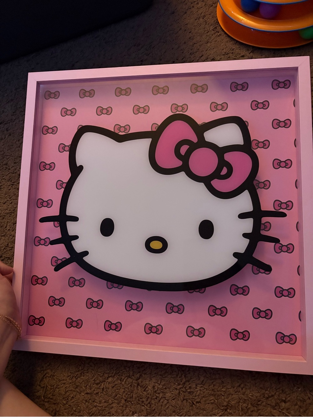 Hello Kitty Pink and White Bow Face Wall Decor